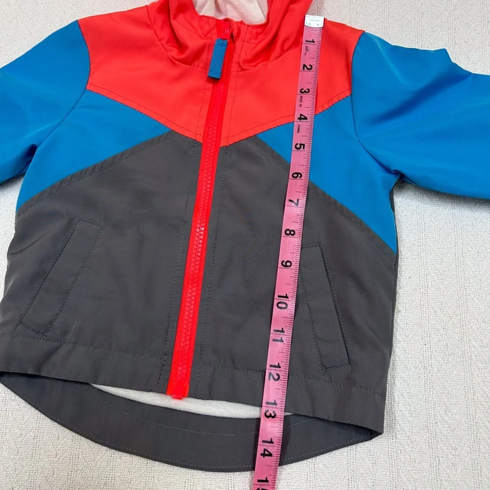 CAT & JACK Baby orange, bright blue & charcoal blue windbreaker rain jacket 12M